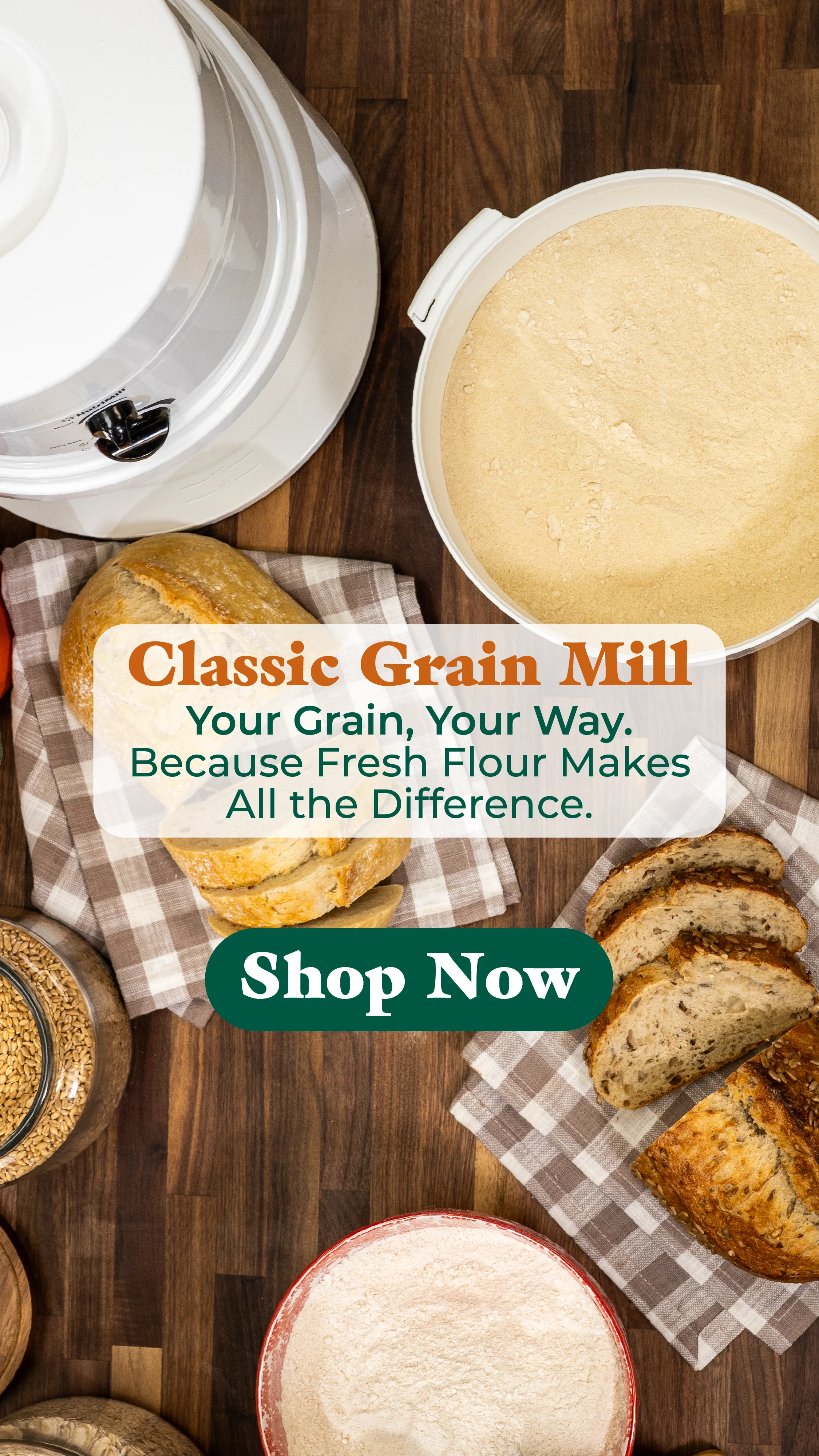 Nutrimill Classic Grain Food Mill 760200 - So Easy 12 Cups of Grain Gives you 20 Cups of FRESH Flour! - Image 8